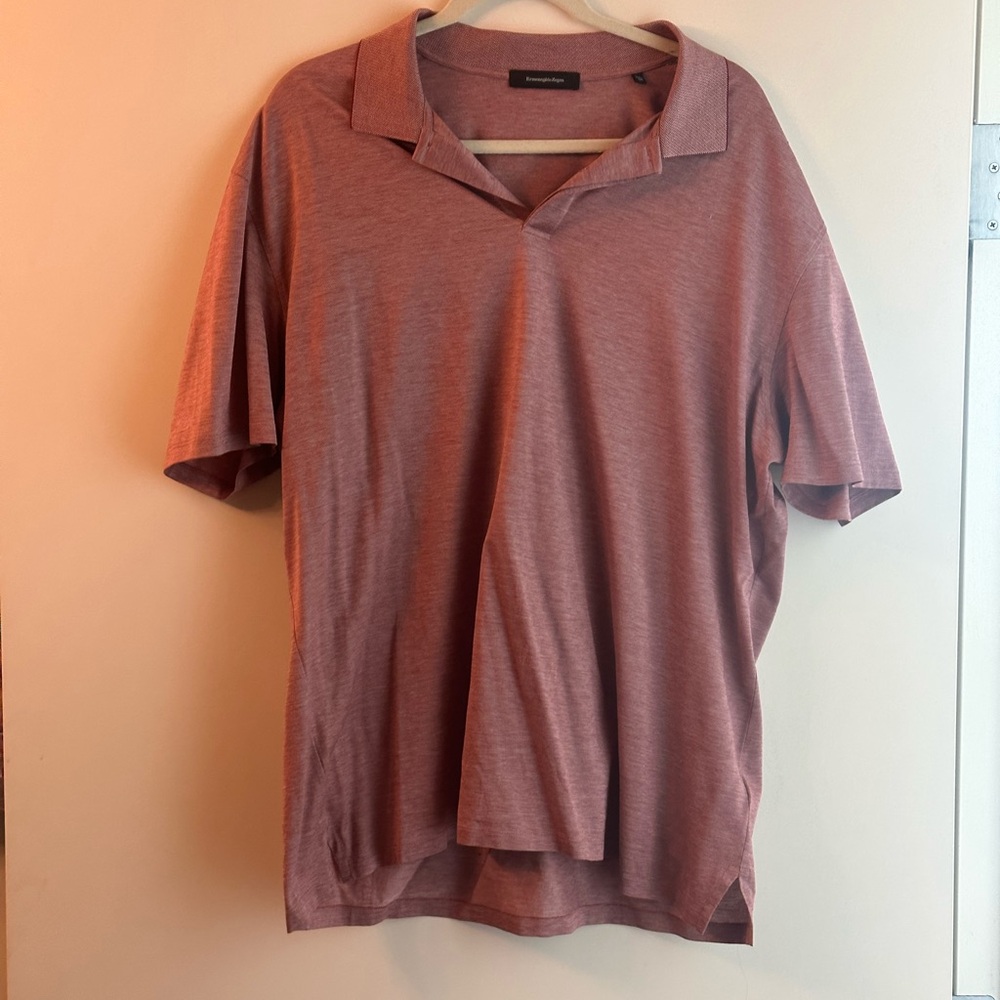 Ermenegildo Zegna Pink Polo Shirt Soft Cotton Casual